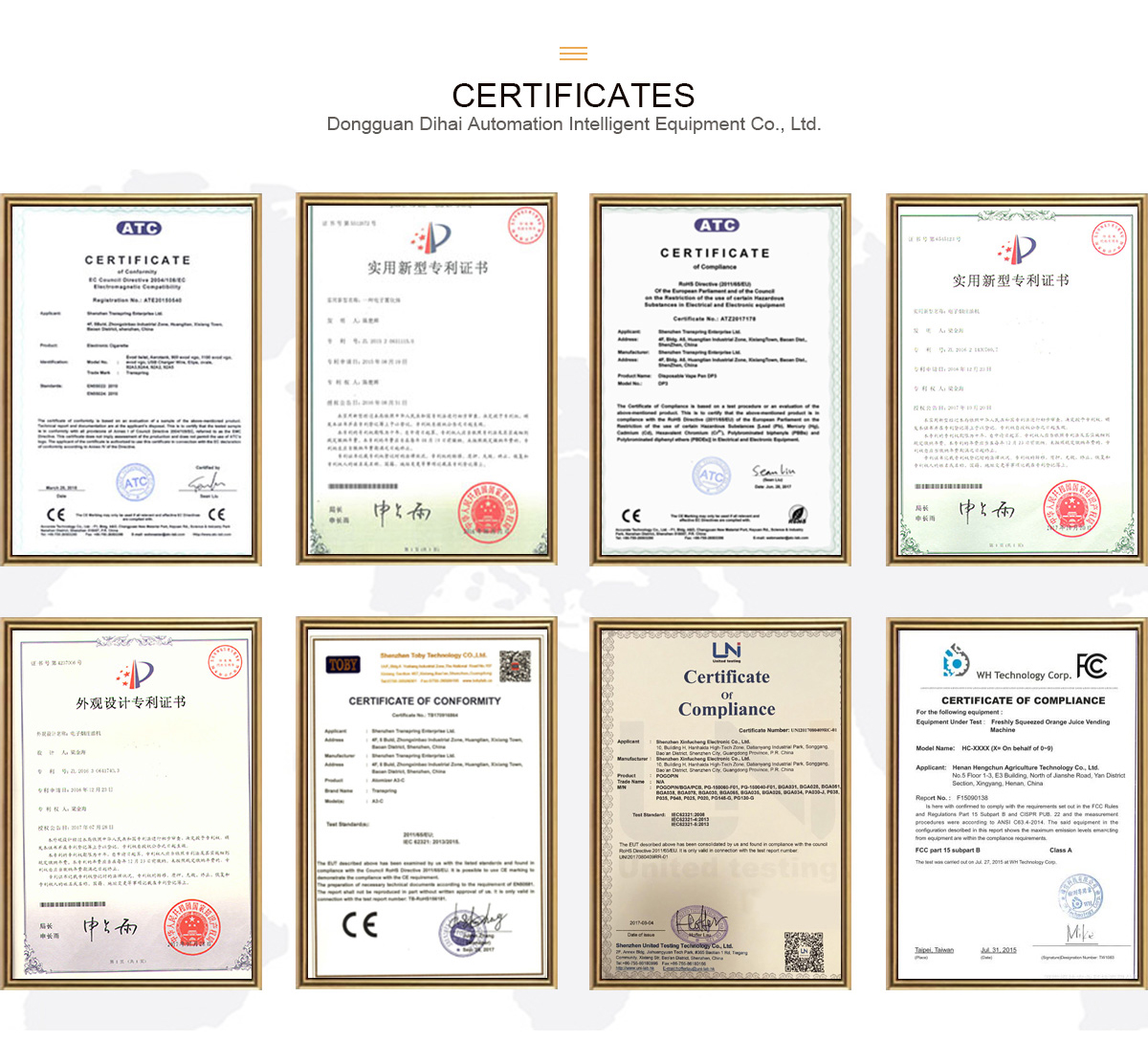 dihairob Certificates